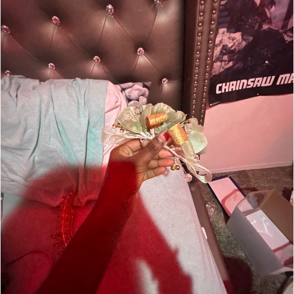 Sweet 16 dress, sage green, pink, white, silver. Size 9 - Picture 10 of 15